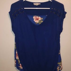 Blue floral designed shirt